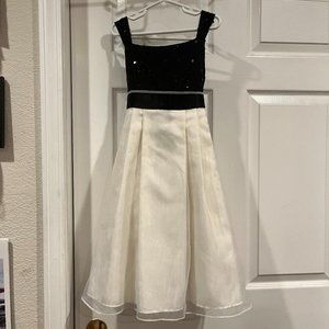 Girls Party Dress Black and White Sequin